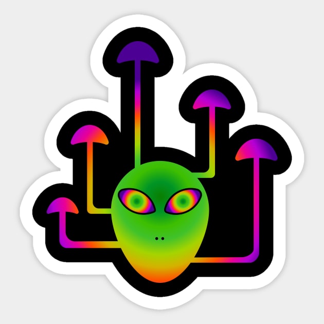 trippy mushroom alien Sticker by QuickSilverfish